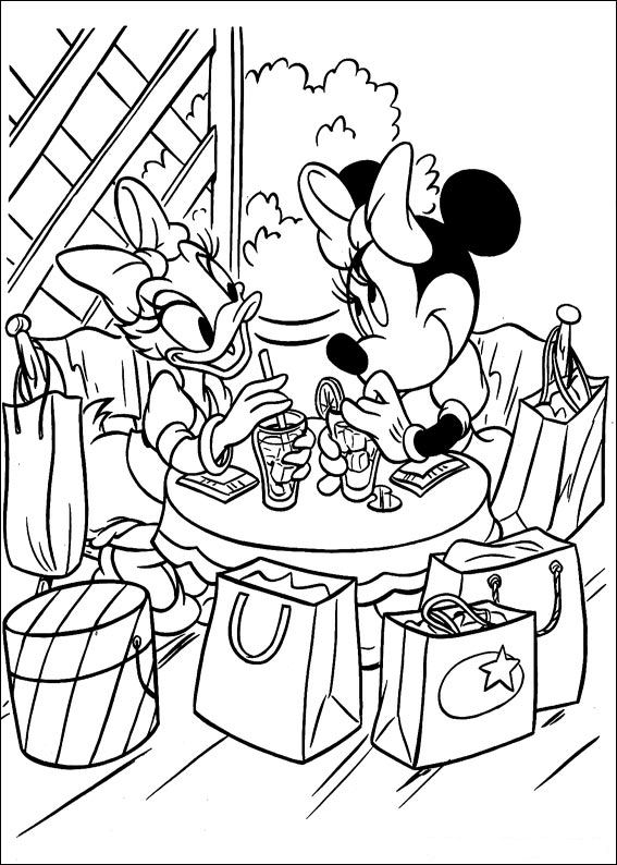 Plansa de colorat cu Minnie Mouse 16 8